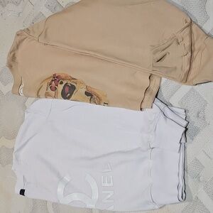 White and Beige Sweatshirts
